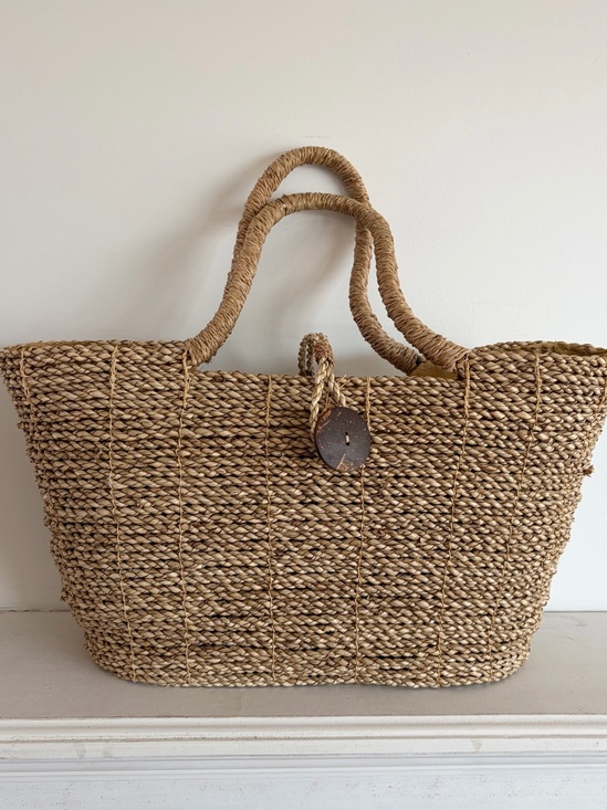 Handbags - Woven Straw Tote Bag in Natural
